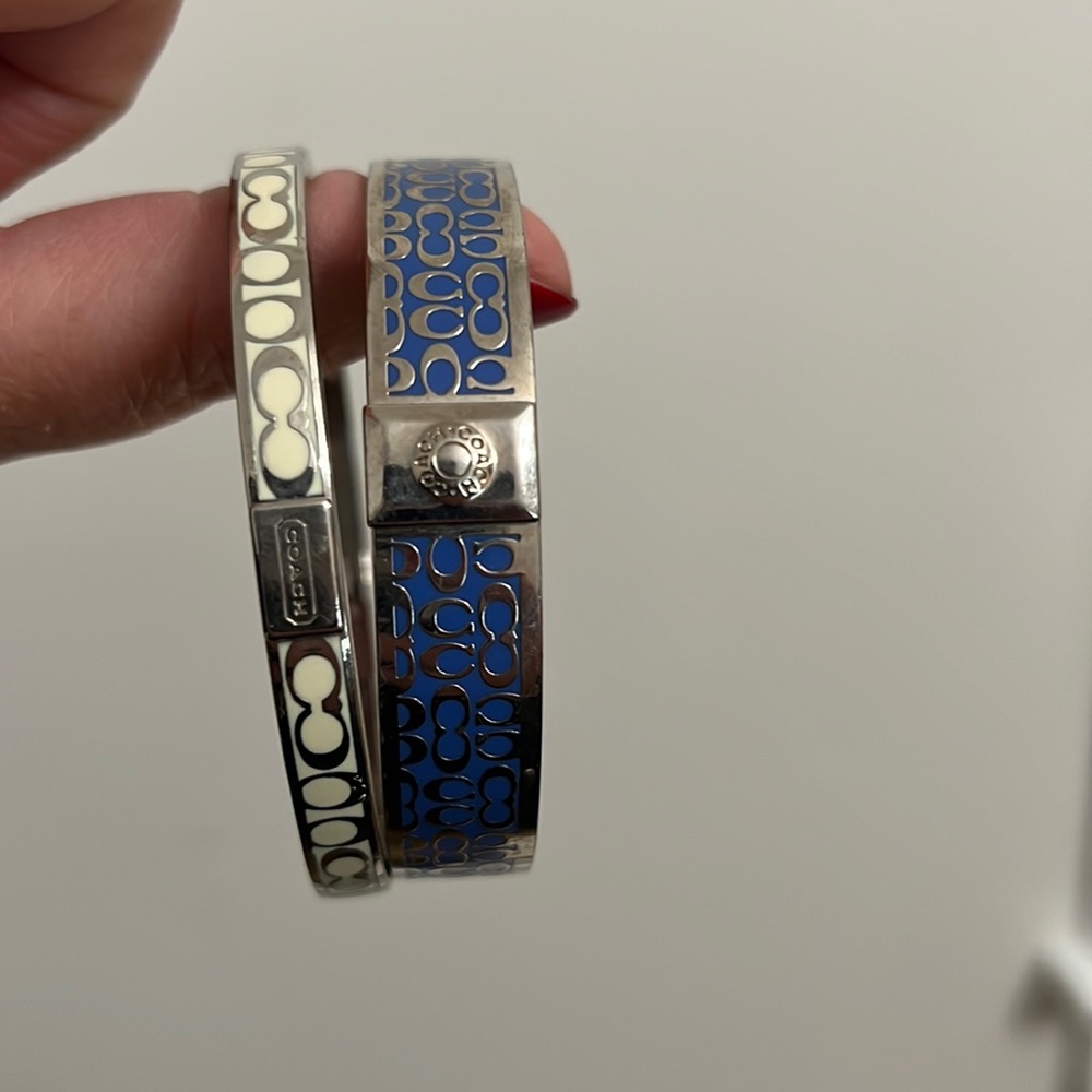Coach Signature C Silver Bangle Bracelets
